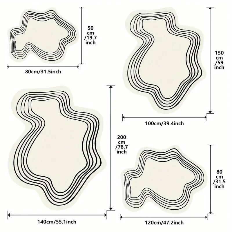 Japanese Style Imitation Cashmere Carpet for Living Room, Bedroom & Tatami - Large Irregular Shape, Simple Design