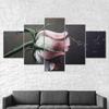 White Red Rose Flower 5 Piece Five Panel Canvas Print Modern Wall Art Poster Home Decor Gift For Him For Her