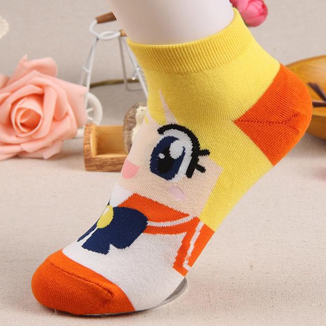 New Cute Cartoon Breathable Soft Cotton Women Sailor Moon Ice Moon Female Girls Spring Autumn Funny Sweet Socks Dropship