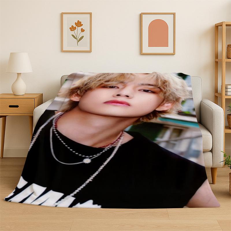 Kpop B-BTS Ким Тэ Хён V Фланелевое одеяло Мягкое теплое плед для спальни гостиной кровати путешествия кемпинга пикника подарок ребенку
