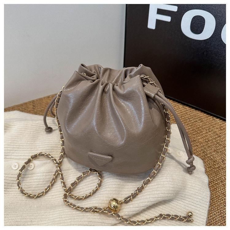 Шикарная городская сумка-ведро для женщин из мягкой искусственной кожи с кулиской