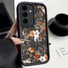 Винтажный цветочный принт матовый силиконовый чехол для телефона Samsung S24 FE S23 Ultra S22 S21 A55 A54 A34 A35 A14 A52 защита объектива мягкий TPU противоударный чехол