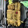 Universal Tactical Seat Back Organizer Vehicle Molle Panel Organizer Storage Bag with 5 Removable Molle Pouches Khaki