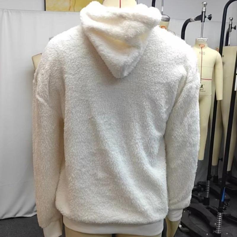 Осенне-зимняя толстовка с капюшоном из арктического бархата с вышитым смайликом, готовая толстовка