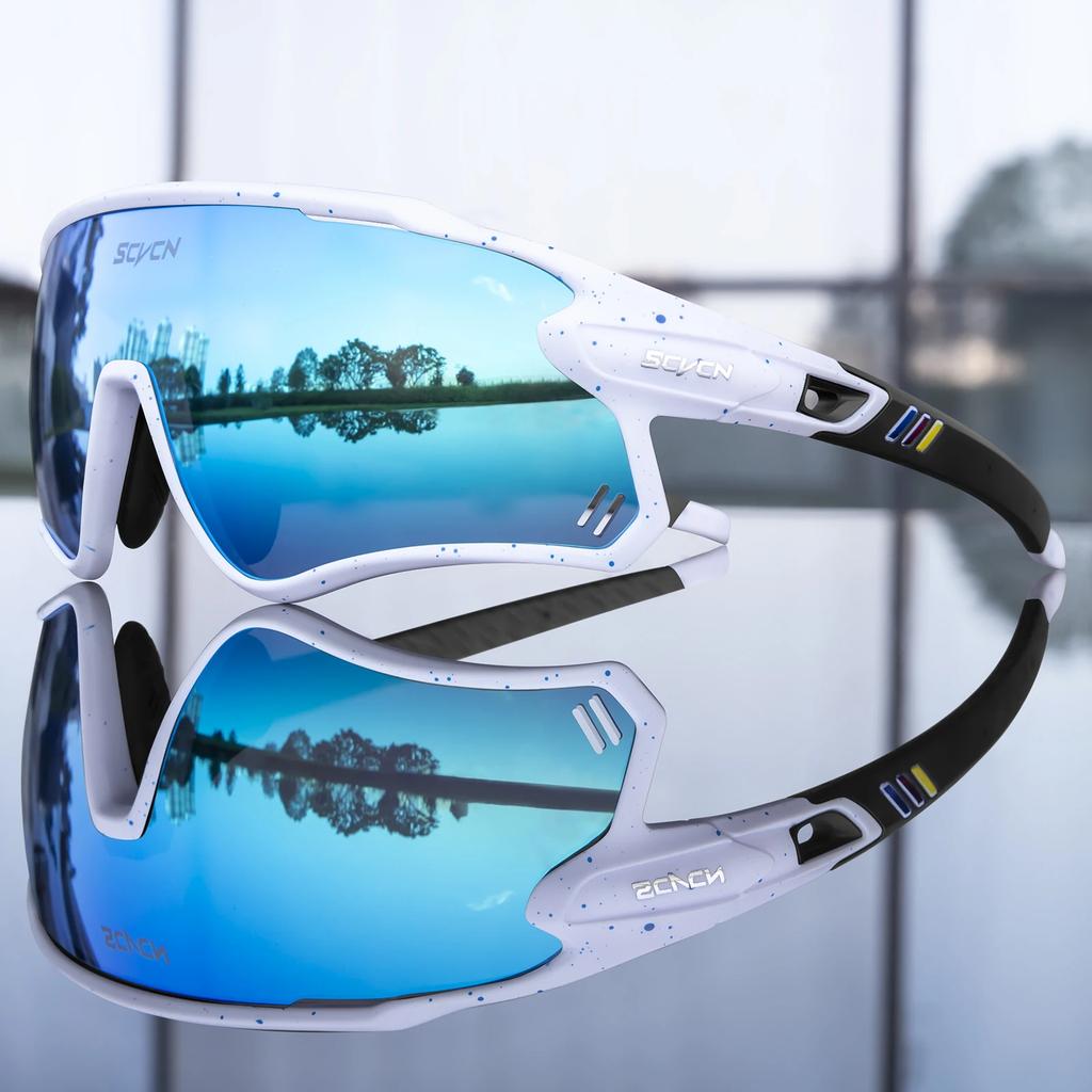 SCVCN Фотохромные Велосипедные Очки MTB Езда Бег Солнцезащитные Очки UV400 Поляризационные Рыболовные Очки Мужские Женские Велосипедные Очки