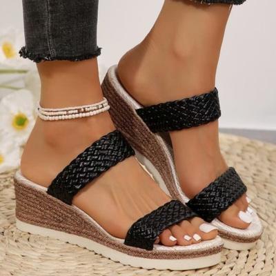 Женская обувь Сандалии Летние босоножки для вечеринок Женские туфли на танкетке Прогулочные туфли Дышащие женские женские тапочки Обувь