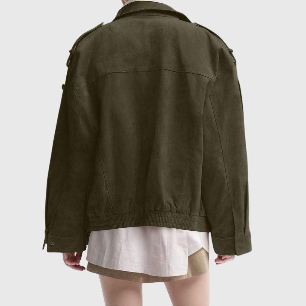 Женская модная куртка с длинными рукавами, воротником-стойкой, замшевым карманом и флисовой текстурой