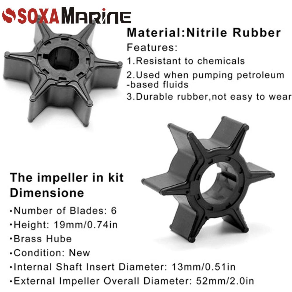 Water Pump Impeller Kit 6L2-W0078 For Yamaha Outboards 2-Stroke 20 25 HP 20D 25N 6L2-W0078-01 6L2-W0078-00