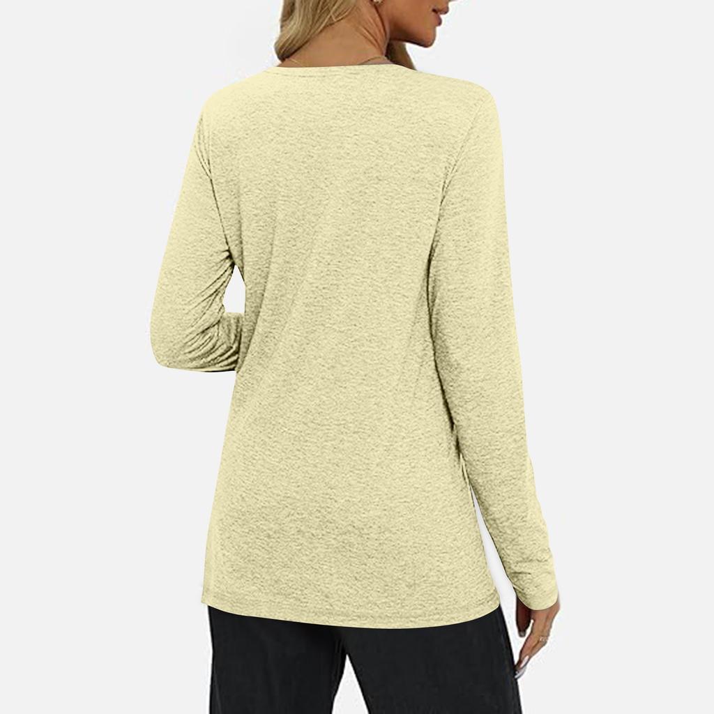 Женская рубашка с длинным рукавом, плиссированная, с круглым вырезом, повседневные свободные модные топы