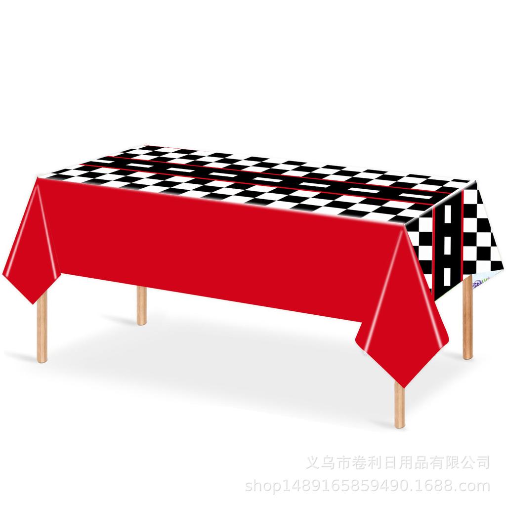 Racing Theme Party Supplies Birthday Decoration Tableware Wheel Arrangement Props Banner Tablecloth Swing Tissue