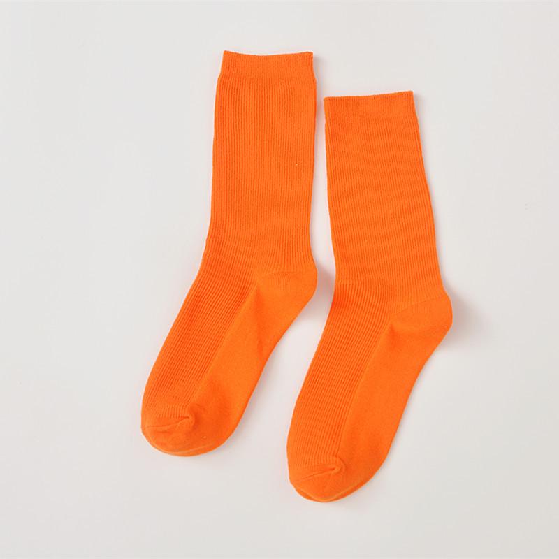 Женские хлопковые носки с рюшами в корейском стиле - Пастельные гольфы до середины икры, летняя мода