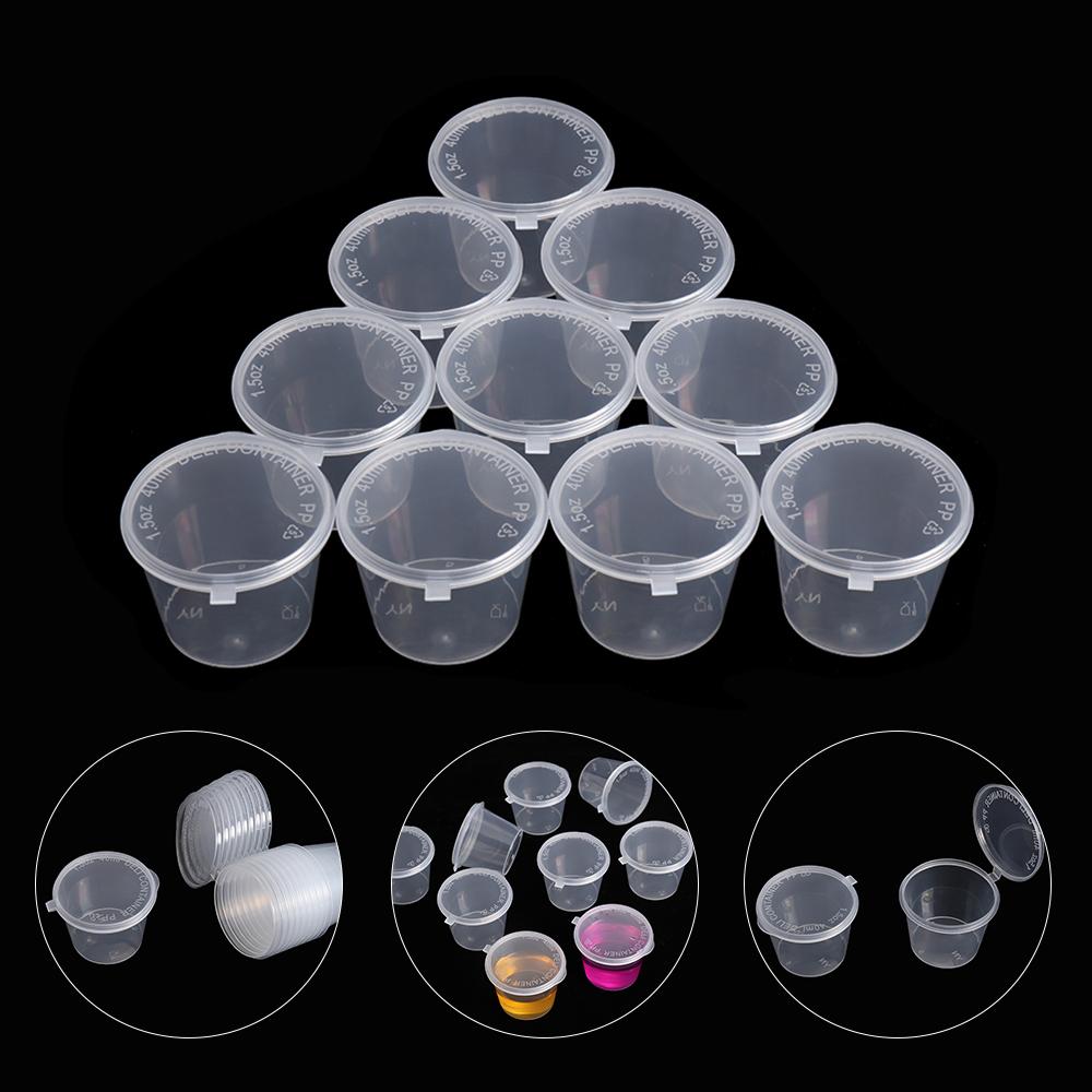 30Pcs Disposable Takeaway Hinged Lids Food Containers Sauce Cup Pigment Paint Box Palette