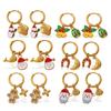 18K Gold Plated DIY Gingerbread Man Earrings - Festive Christmas Collection