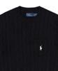 POLO RALPH LAUREN Cable Knit Cotton Short Sleeve Sweater - Black