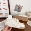 Ugly Cute Hollow Platform White Shoes Women's Summer New Niche Breathable Woven Sports Shoes