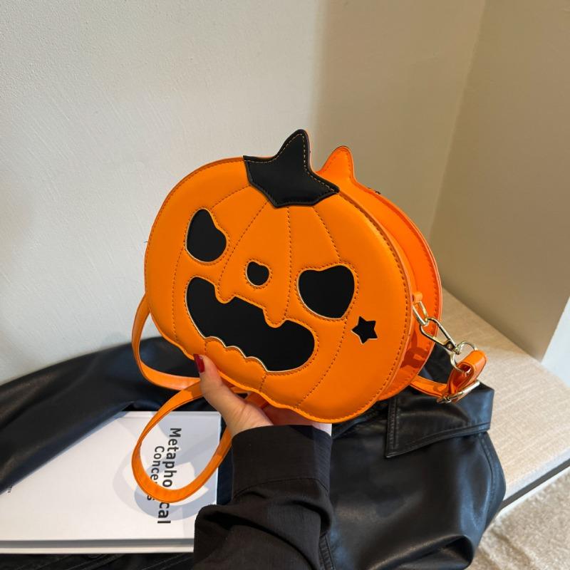 Трендовая новая забавная сумка-мессенджер на Хэллоуин, нишевый дизайн, сумка-тыква, наплечная сумка