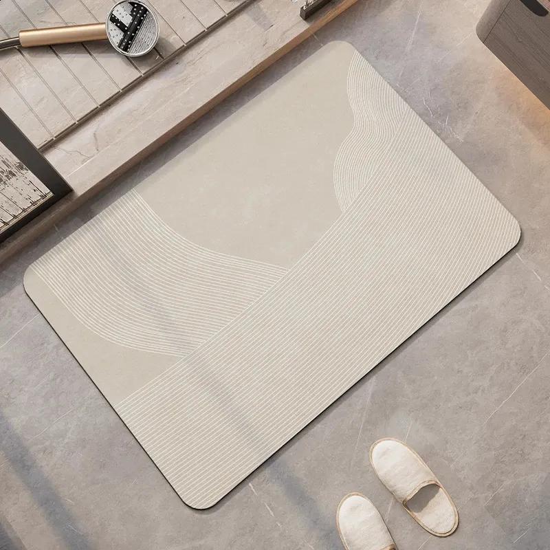 Minimalist Wabi Sabi Style Bathroom Floor Mat, Anti Slip, Absorbent, Quick Drying, Shower Room, Bathroom, Home Decor