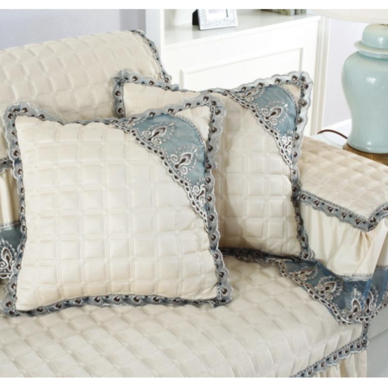 Хлопковый чехол для дивана в стиле «ласточкин хвост», европейский утолщенный кружевной чехол для дивана-кровати, решетчатая подушка для дивана, нескользящий диван, комбинация полотенец, домашний декор для гостиной