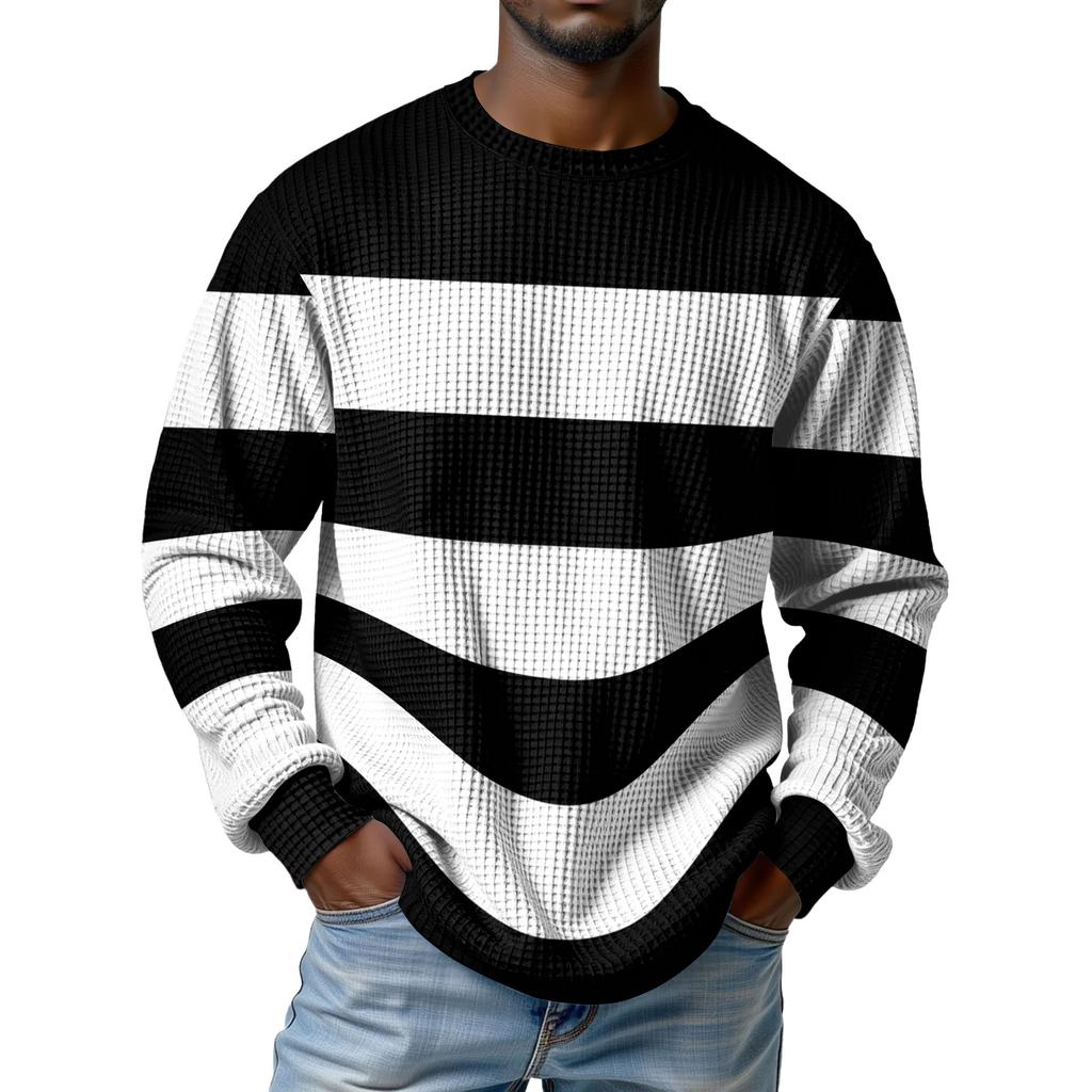 Мужской трикотажный повседневный пуловер с воротником - Длинный рукав для ежедневной носки