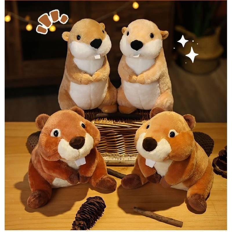 Realistic Beaver Plush Toy Large Teeth Spongy Filling Perfect Birthday Gift