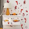 45390 Sheets Red Handprint Footprint Wall Sticker Halloween Spooky Waterproof PVC Self-adhesive