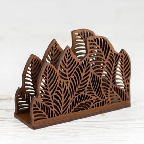 Декоративная салфетница, подставка для салфеток в форме листа, простая в установке, настольная, отдельно стоящая