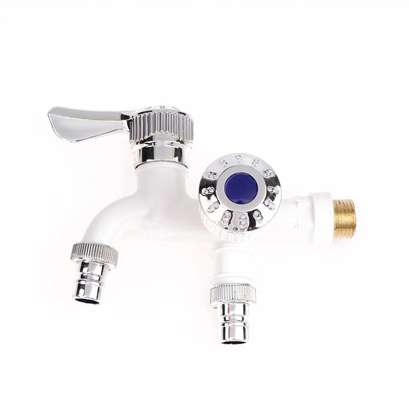 Двойной контроль двойной выпускной водопроводный кран 1/2" универсальный интерфейс пластиковый кран для домашнего шланга ванной комнаты орошение быстроразъемное соединение