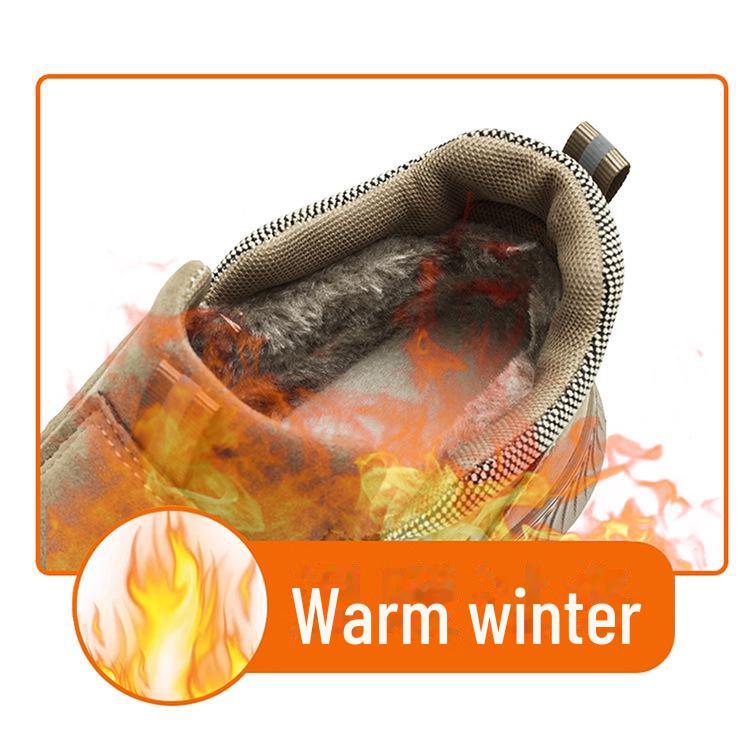 Мужские зимние рабочие ботинки Plus Velvet Thicken: Дышащая, удобная, модная, повседневная, универсальная обувь для отдыха на открытом воздухе