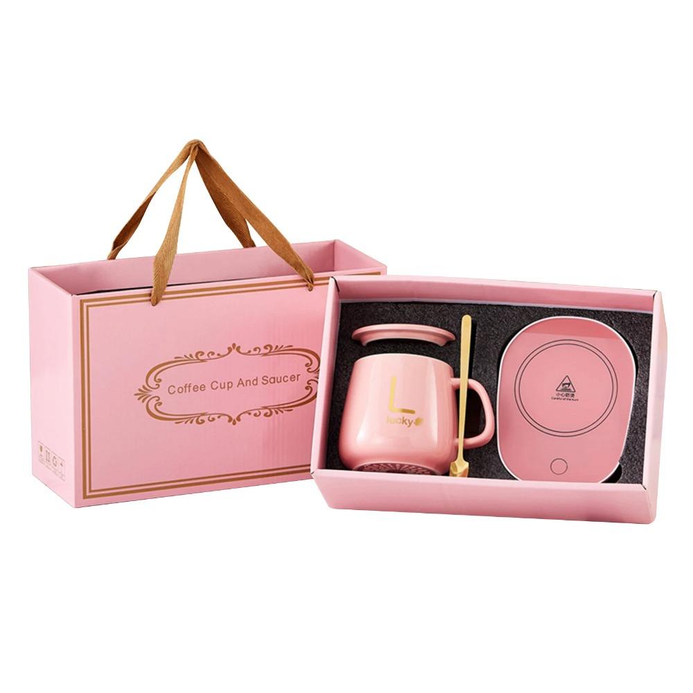 55℃ Умная кружка для кофе, электрическая керамическая кружка для подогрева чая с молоком на 400 мл, многофункциональный набор чашек с термостатом для подарка