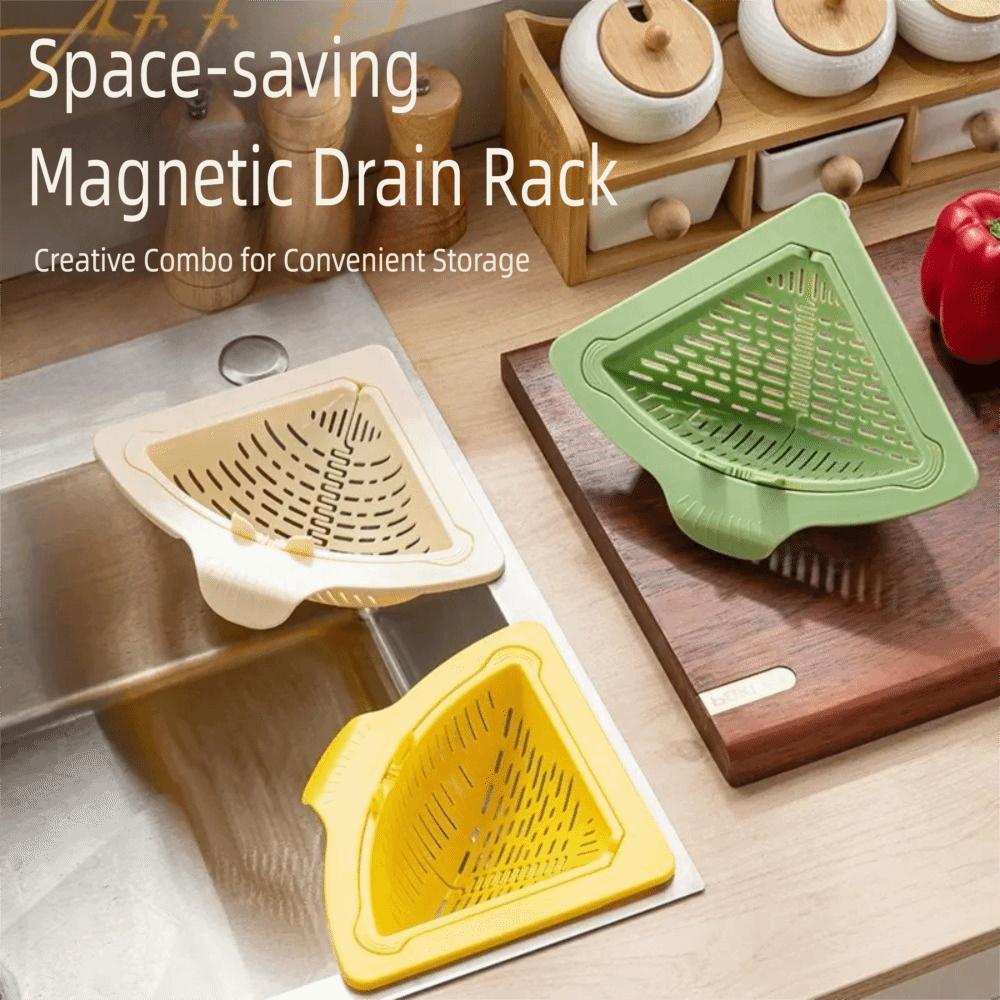 New Magnetic Sink Drain Basket Triangle Multifunctional Food Waste Filter Basket Kitchen Sink Filter Kitchen Supplies