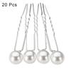 20 шт., очаровательные заколки для волос для свадебной вечеринки, заколка-заколка, белые заколки из искусственного жемчуга