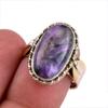 Натуральный драгоценный камень чаорит, твердое серебро 925 пробы, двухцветное кольцо, размер 7,5 p9L01