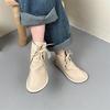 Johnature Женские короткие сапоги из натуральной кожи в стиле ретро, ​​мягкие туфли на шнуровке из воловьей кожи, однотонные ботинки с круглым носком
