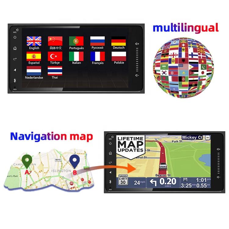 Универсальный плеер Android Toyota 7 дюймов 2 Din автомагнитола Carplay навигация GPS WiFi RDS DSP AM