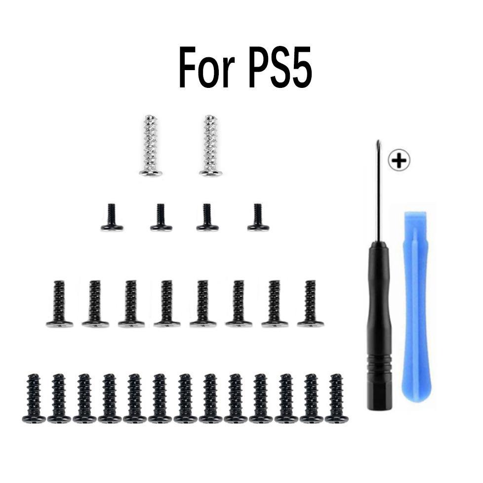 JCD Набор винтов для ручки PS5 Полный набор винтов для контроллера PS5 Винты с головкой Винты контроллера и Крестовая отвертка