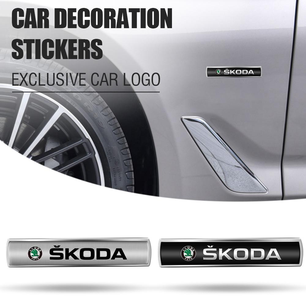 For Skoda Scala 1/2Pcs 3D Metal Car Wing Right & Left Side Badge Body Fender Stickers For Skoda Octavia Mk3 Fabia 2 Superb 3u 2 Kamiq Kodiaq VRS