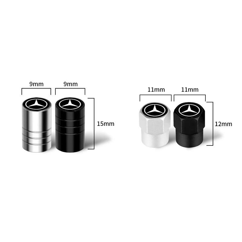 CSD1 4Pc Car Wheel Tire Valve Caps Air Stem Tyre Plug Accessories For Mercedes-Benz W203 W204 W205 W212 W213 W166 W176 W167 W177 W223