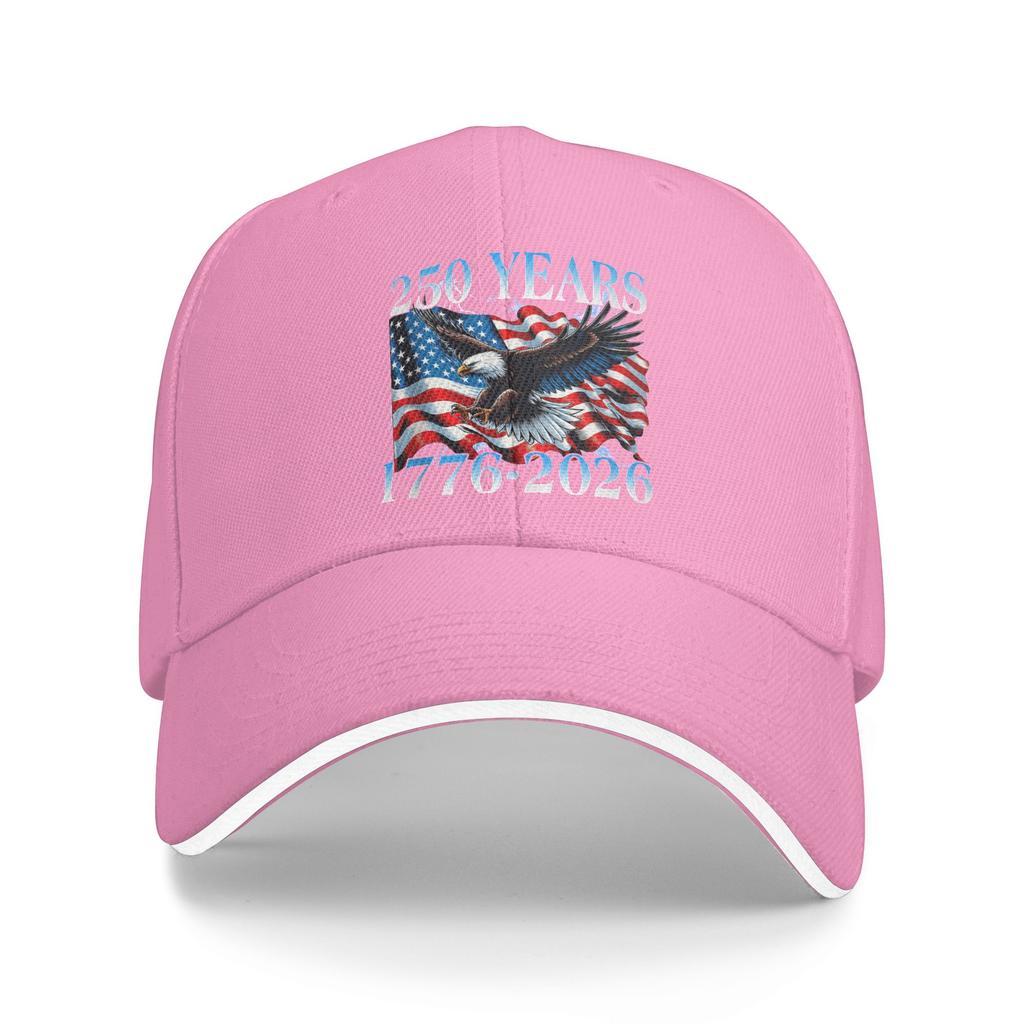 250 Years 1776 2026 Eagle and USA Flag Funny 250th Birthday Sun Baseball Cap Summer Design Hip Hop Hats Men Fishing Snapback Cap