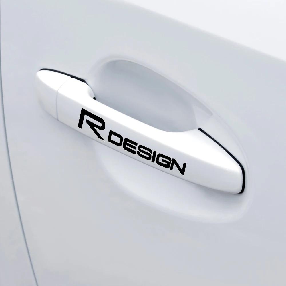 4 шт. Светоотражающие наклейки на колеса автомобиля R DESIGN, водостойкие виниловые наклейки для Volvo XC40 XC60 XC90 S60, аксессуар для декора ступицы автомобиля zz2
