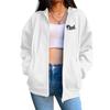 New Womens Zipper Cardigan Coat Printing Casual Sport Hooded Sweatshirt Jogging Top Clothing Lady High Quality Tracksuit