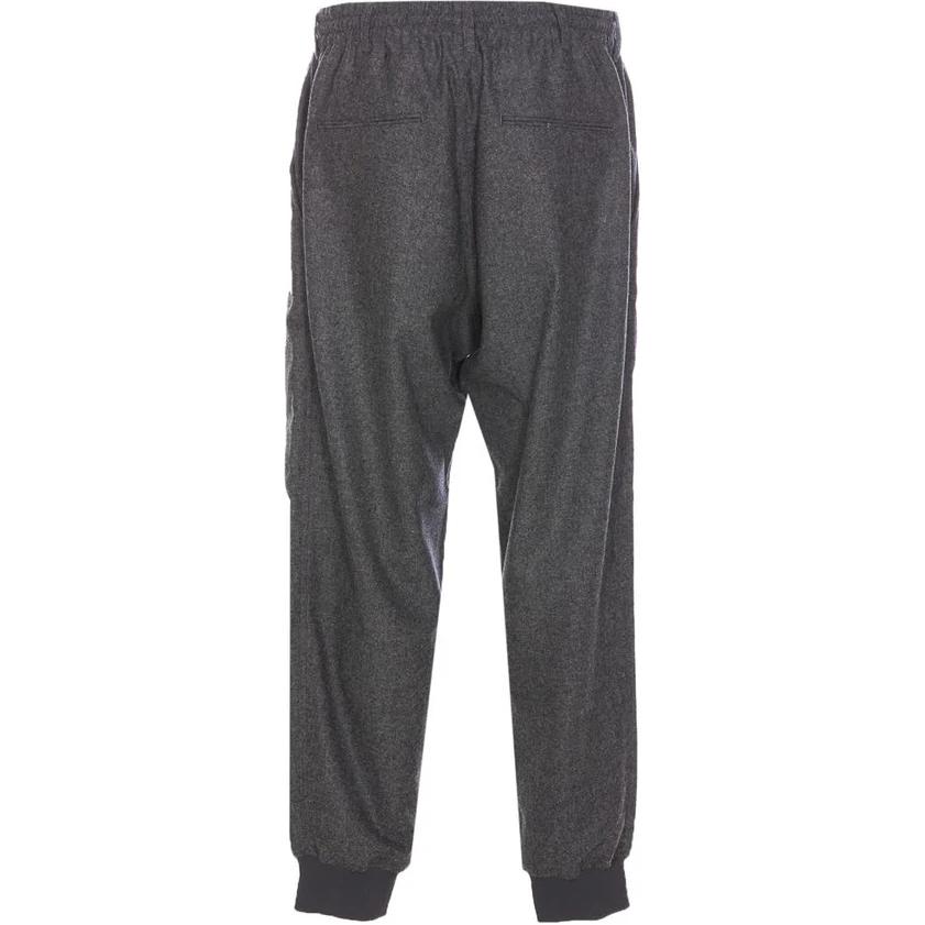 Y-3 Однотонные повседневные брюки средней посадки на кулиске с манжетами Мужские низы Серый JE3432