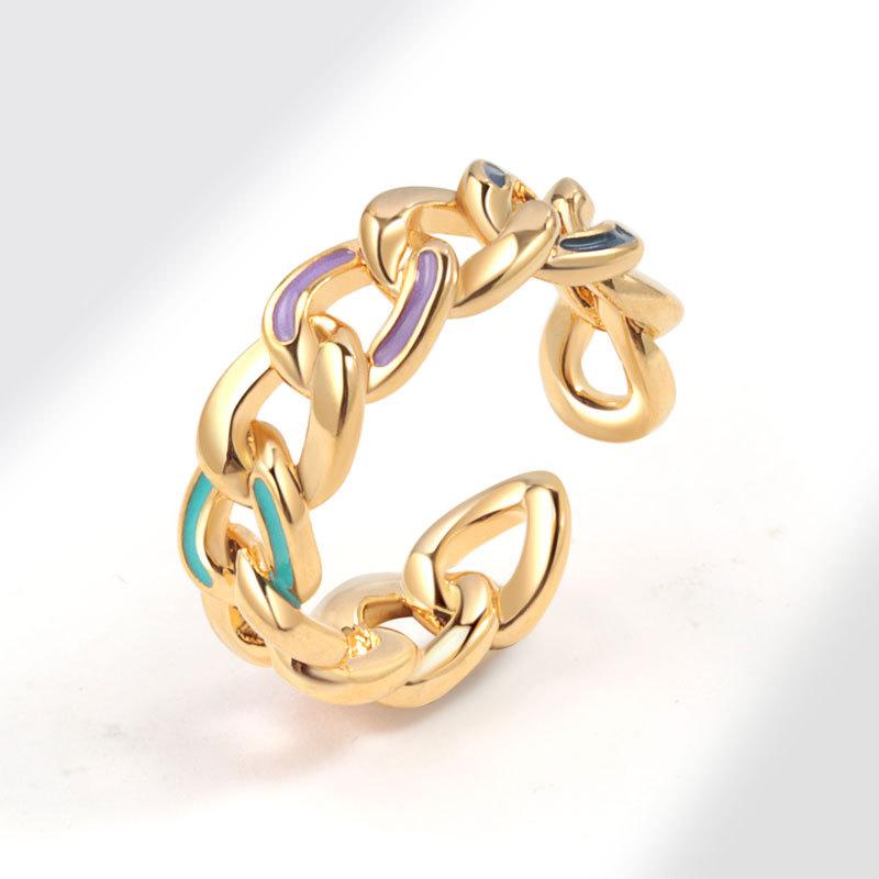 Высококачественное красочное кольцо с открытым сердечком в виде капли масла, простой и щедрый вкус, женская ниша, высокая роскошь, эмаль, модные тенденции, кольцо, ювелирные изделия