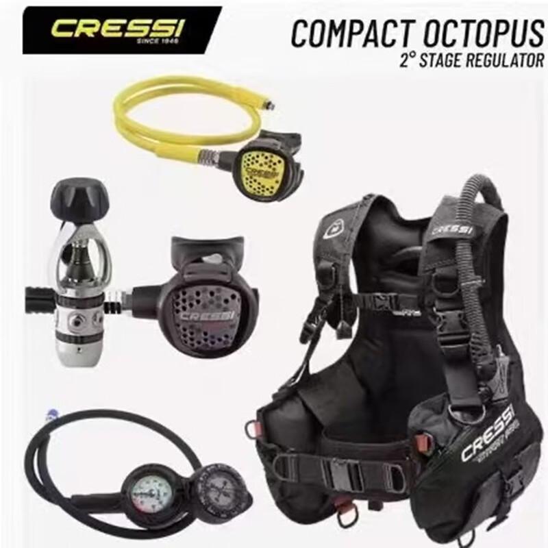 Cressi STARTPRO Scuba Diving BCD Set with Regulator & Triple Gauge