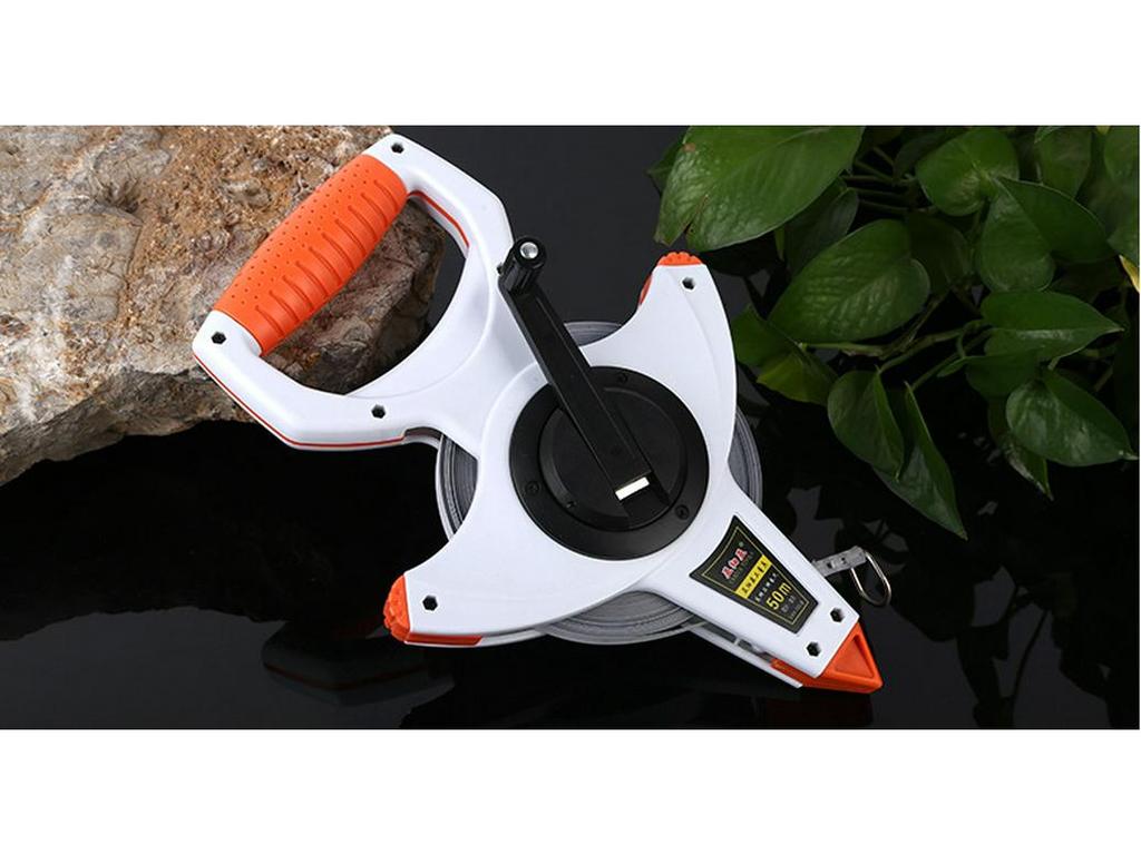 50м Ручная нейлоновая и стальная лента-рулетка