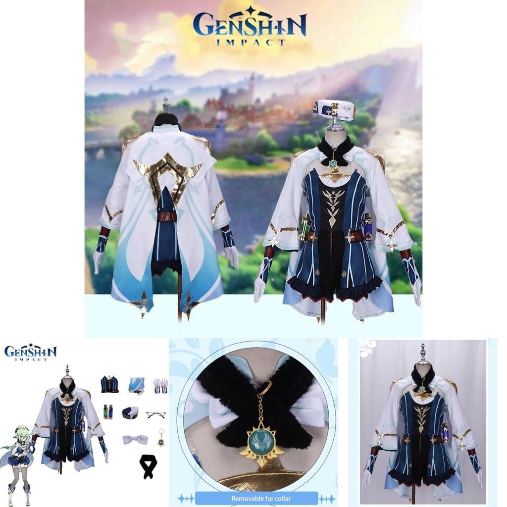 Костюм для косплея Сахарозы из Genshin Impact, шляпа, маскарадные платья, наряды, Хэллоуин, высококачественный костюмный набор изысканного дизайна