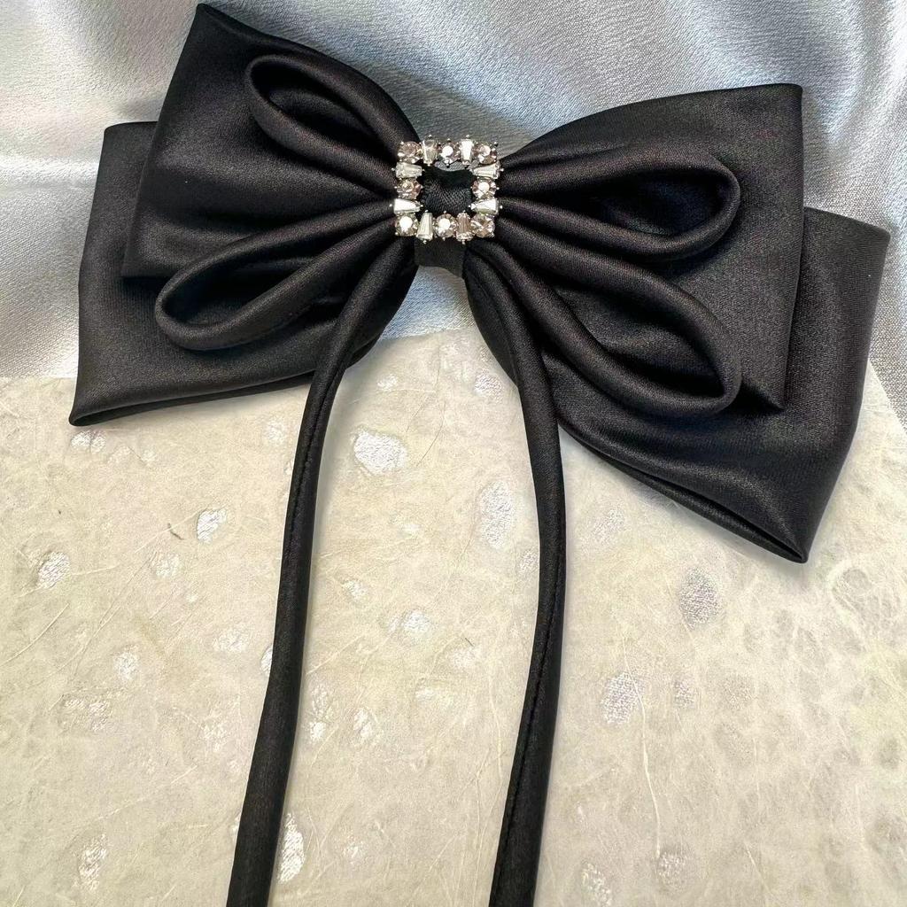 Korean Fashion Hairclips Satin Silk Bow Bowknot Hair Clips for Girls Barrettes Hair Accessories Ponyhair