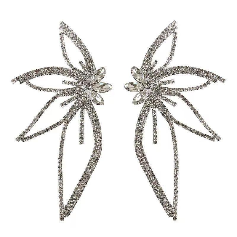 Трендовые серьги-капли с текстурой кристального цветка, новый дизайн, модные корейские преувеличенные дешевые серьги, женские украшения для вечеринки