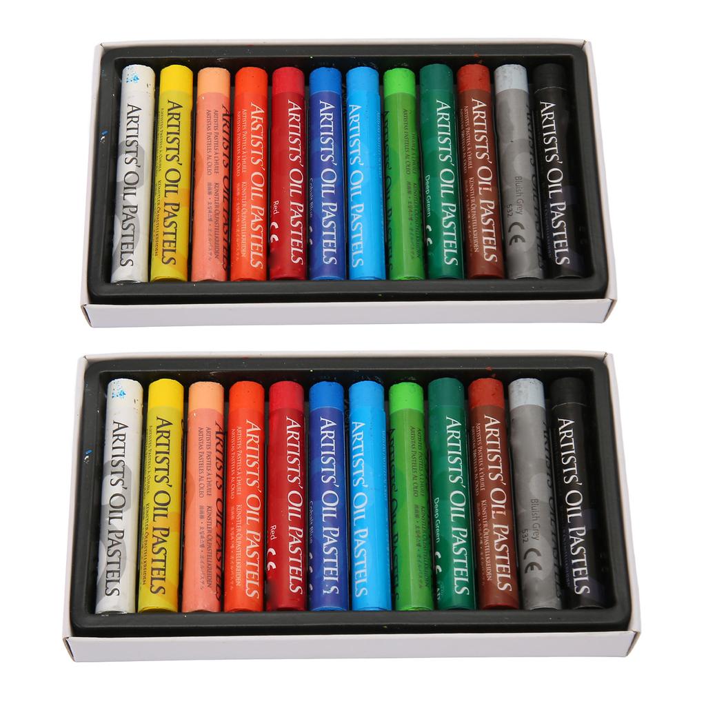 24 шт. масляная пастель мягкая текстура яркие цвета безопасная коробка упакованы художественные масляные мелки для трафарета