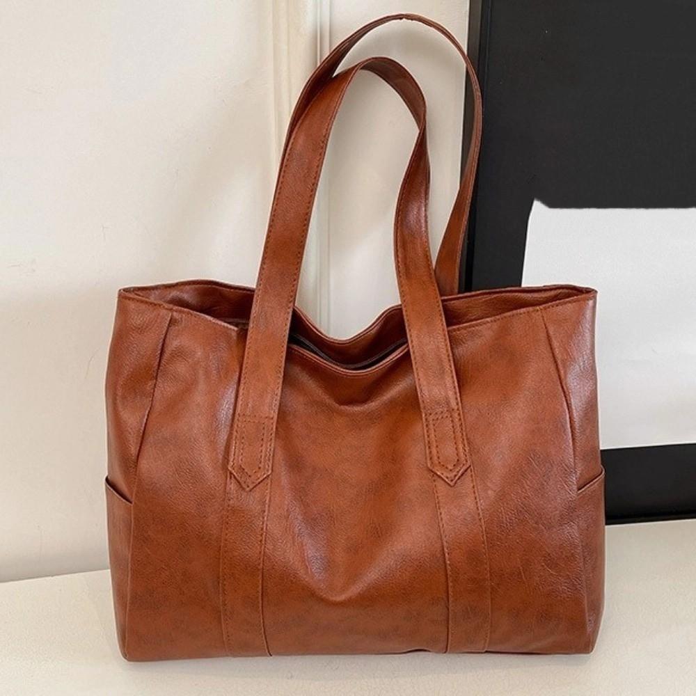 Light Luxury Commuting Handbag PU Soft Leather Bag Casual Women's Shoulder Bag Daily Use