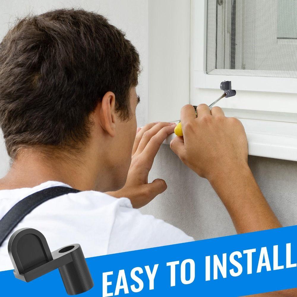 24pcs with Screws Window Screen Clips Weather Resistant Offset Design Screen Door Clips Universal Storm Window Clips